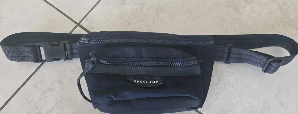 LONGCHAMP BLUE NYLON CROSSBODY BELT WAIST FANNY PACK BAG